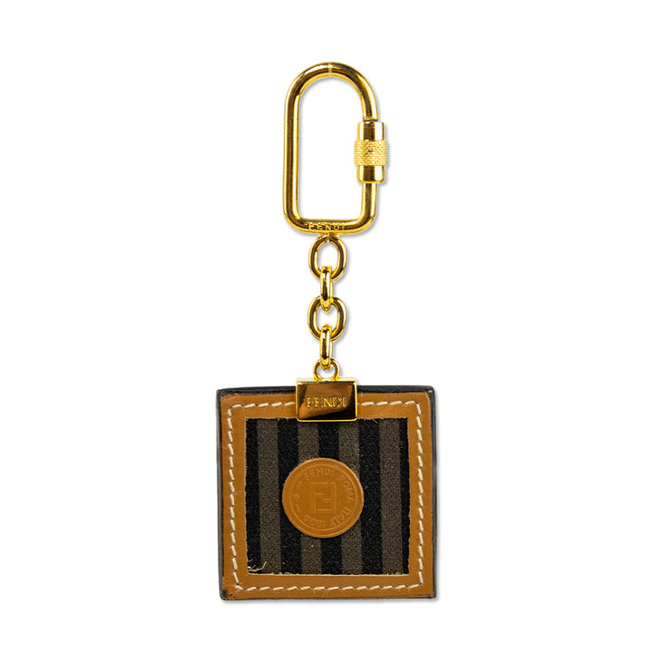 Fendi Vintage Pequin Square Leather Keychain