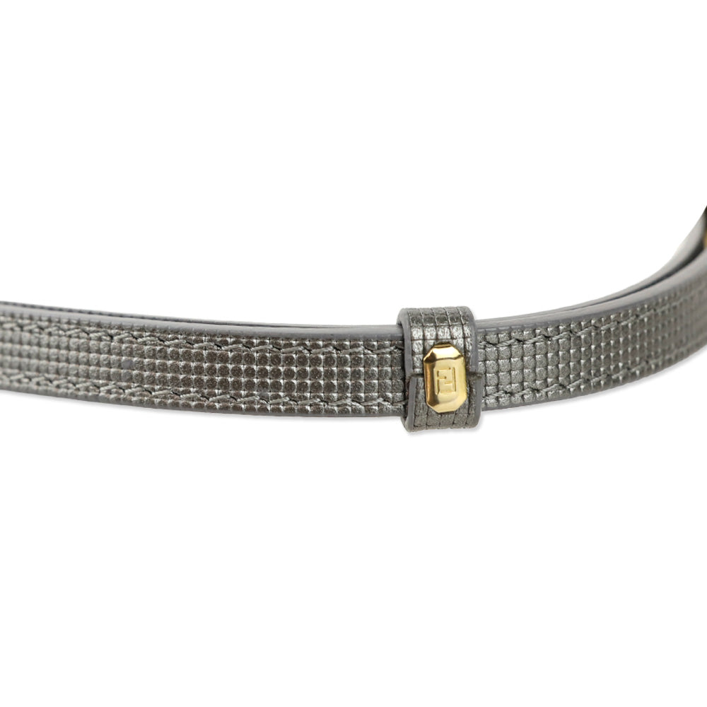 Fendi Platinum Light Blue Zucchino FF Canvas Chain Crossbody Bag