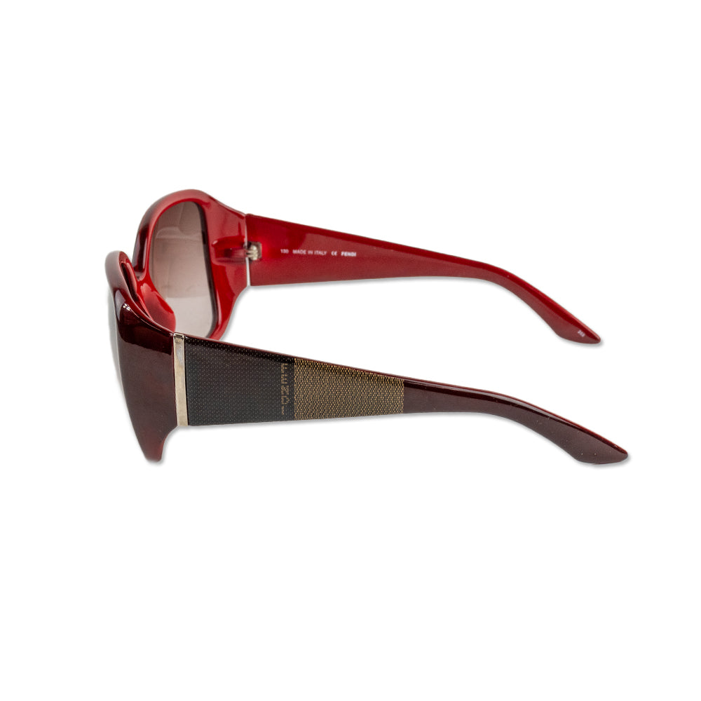 Fendi Plum Red Oversized Sunglasses with Logo Arms