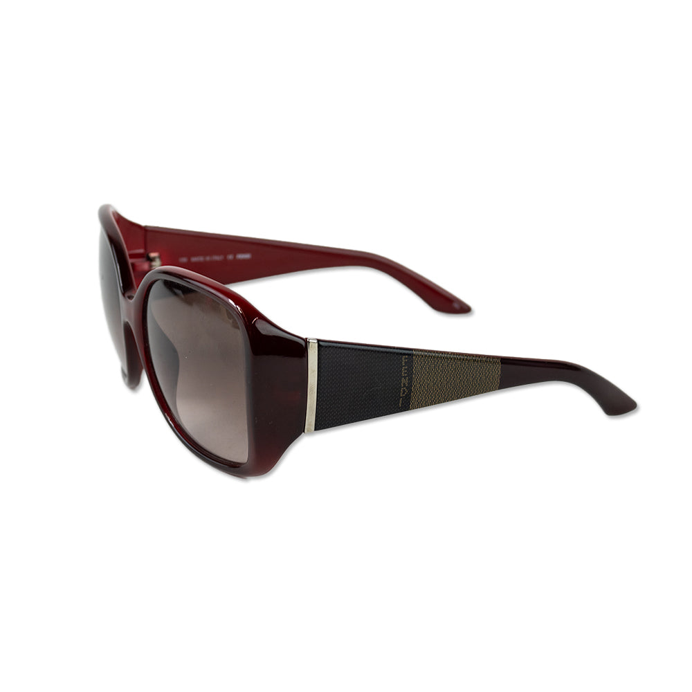 Fendi Red Plastic Square Sunglasses