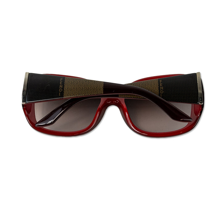 Fendi Red Plastic Square Sunglasses