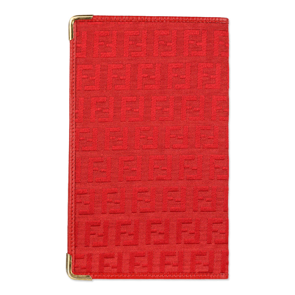 Fendi Red Zucca Canvas Bifold Wallet