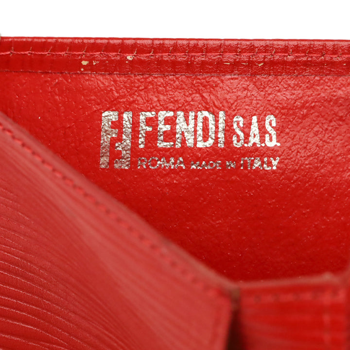 Fendi Red Zucca Canvas Bifold Wallet