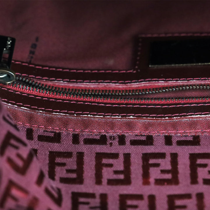 Fendi Red Zucchino Canvas Mamma Forever Shoulder Bag