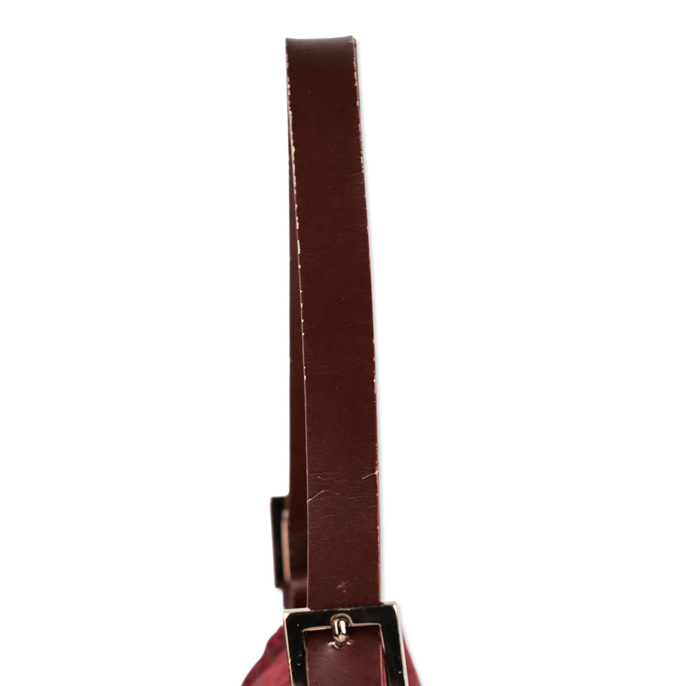 Fendi Red Zucchino Canvas Mamma Forever Shoulder Bag