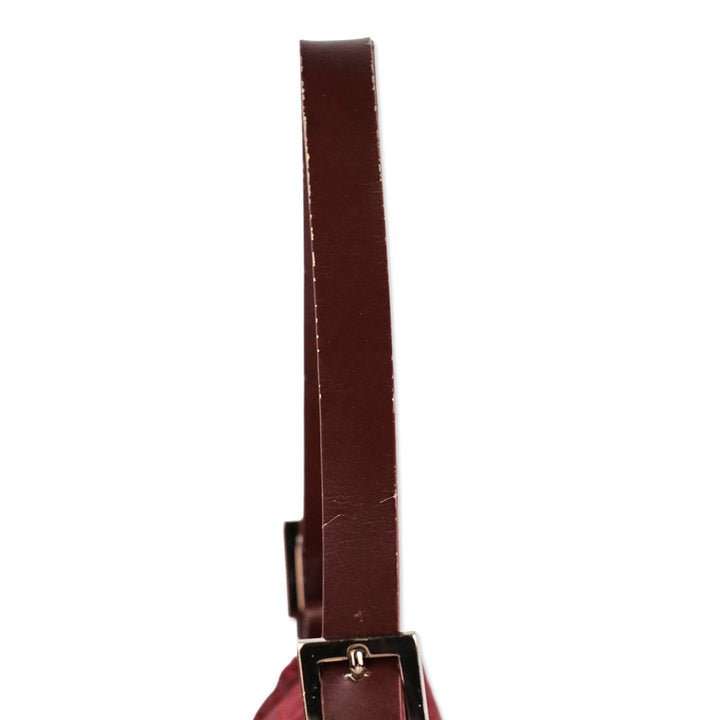 Fendi Red Zucchino Canvas Mamma Forever Shoulder Bag