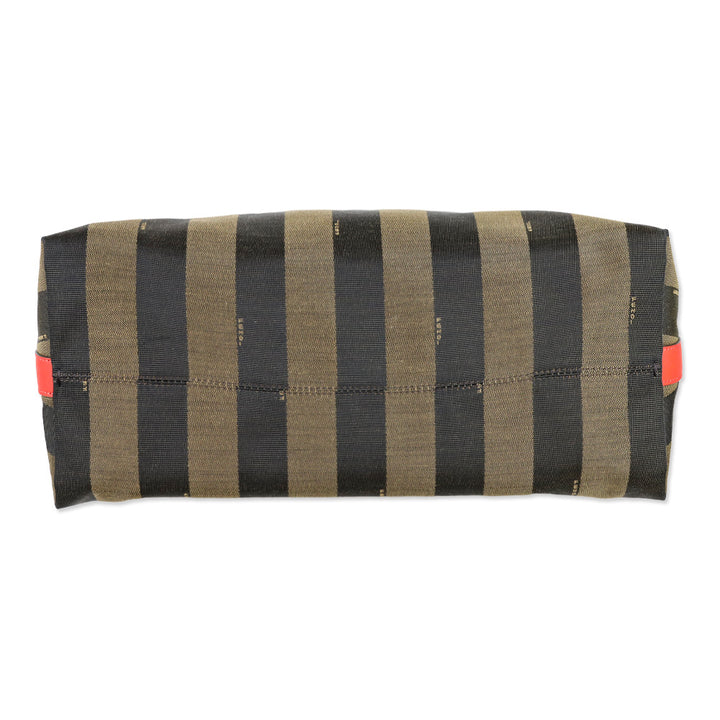 Fendi Tobacco/Orange Pequin Stripe Canvas and Leather Hobo Bag