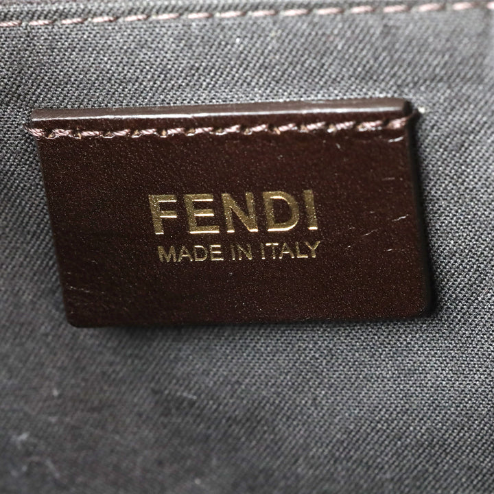 Fendi Tobacco/Orange Pequin Stripe Canvas and Leather Hobo Bag