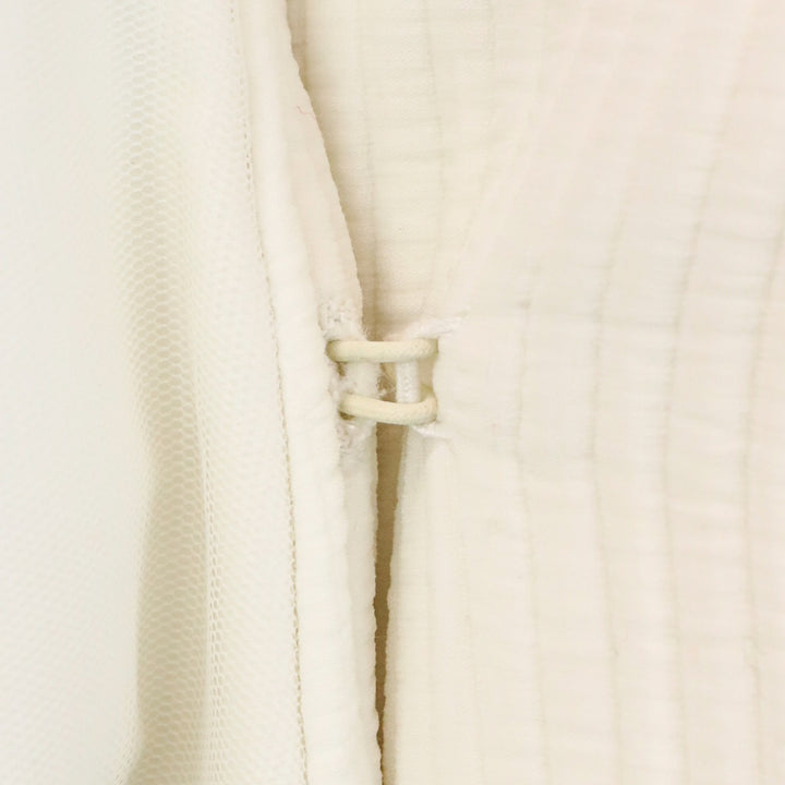 Fendi Off White Ribbed Ruffle Lapel Coat