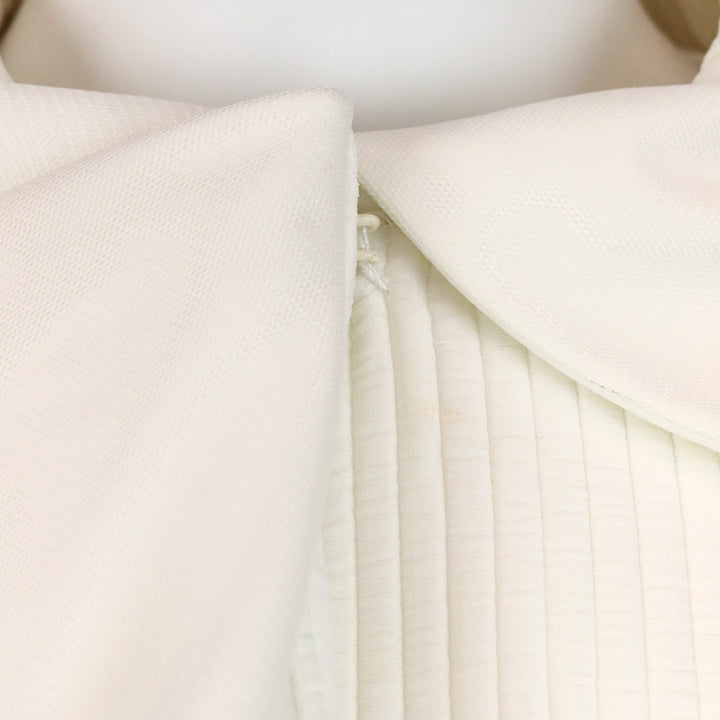 Fendi Off White Ribbed Ruffle Lapel Coat