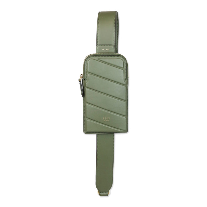 Fendi Olive Green Vitello Grace Matte Cell Pocket Bag