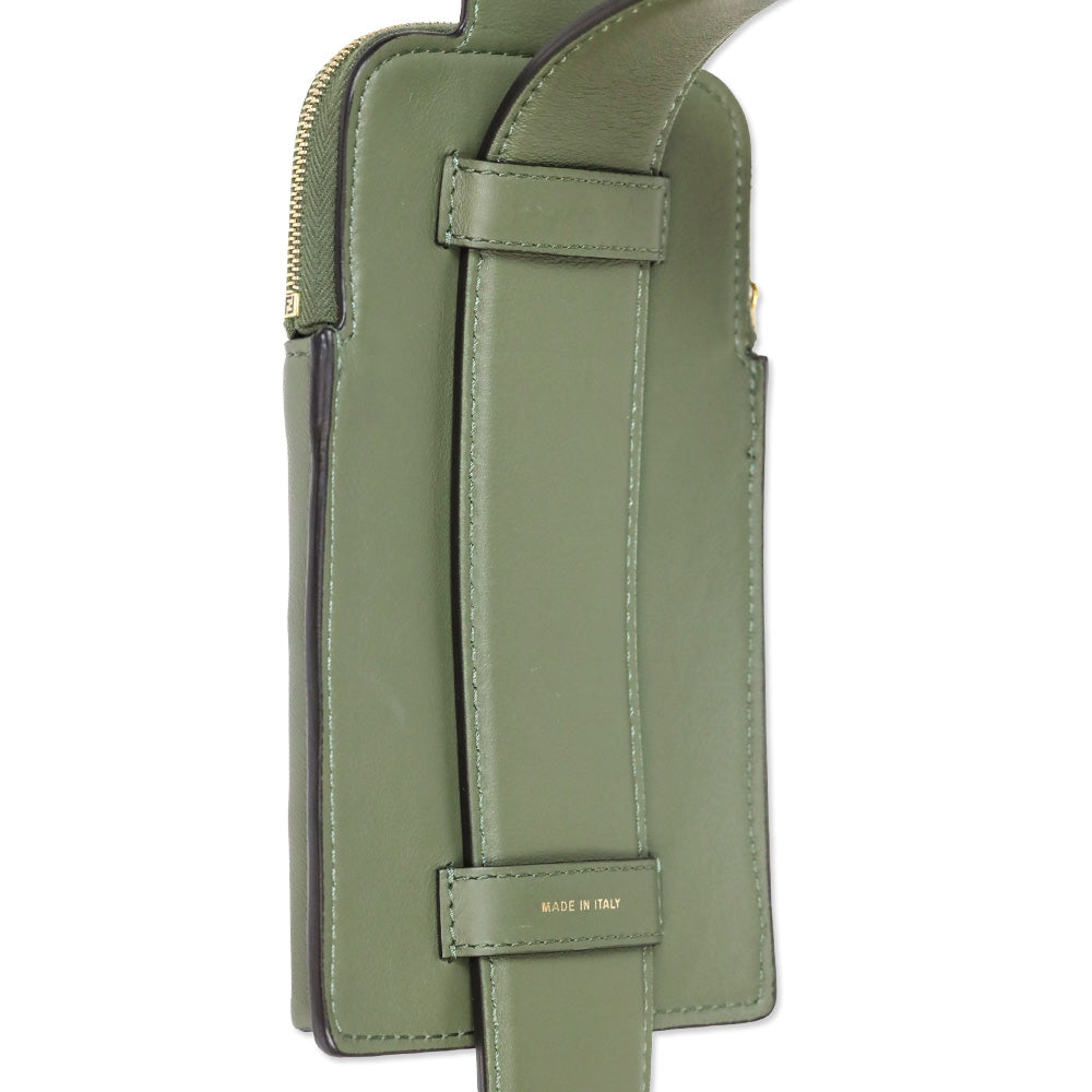 Fendi Olive Green Vitello Grace Matte Cell Pocket Bag