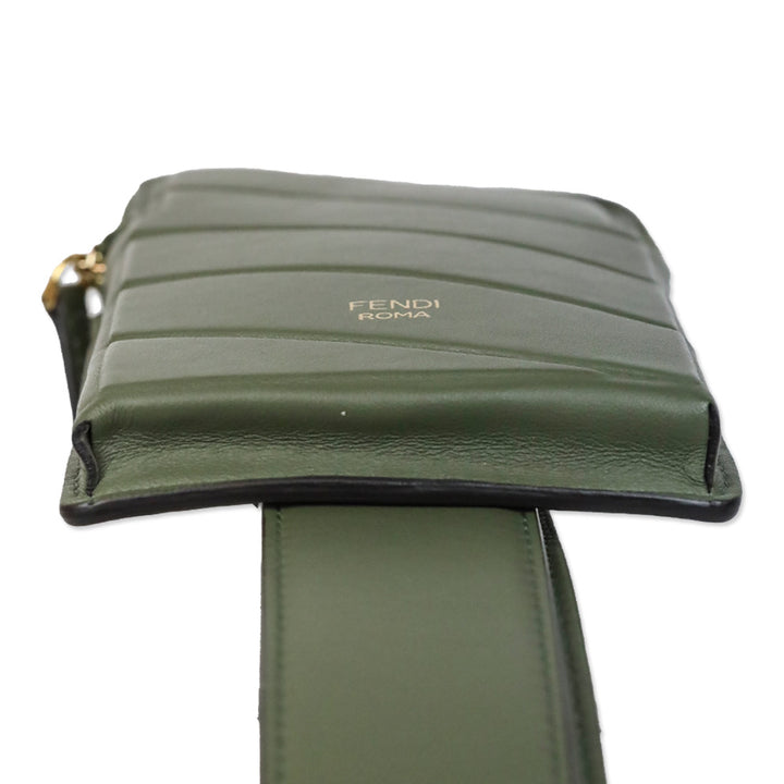 Fendi Olive Green Vitello Grace Matte Cell Pocket Bag