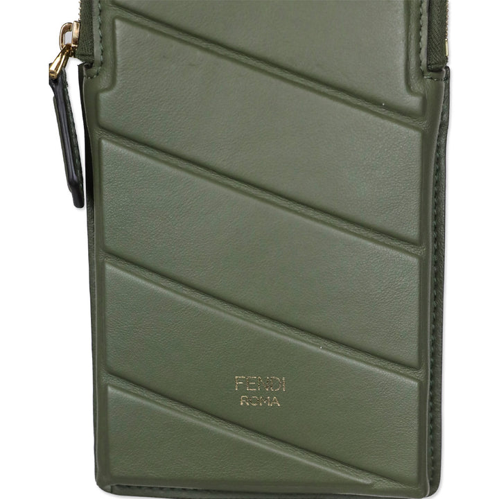 Fendi Olive Green Vitello Grace Matte Cell Pocket Bag