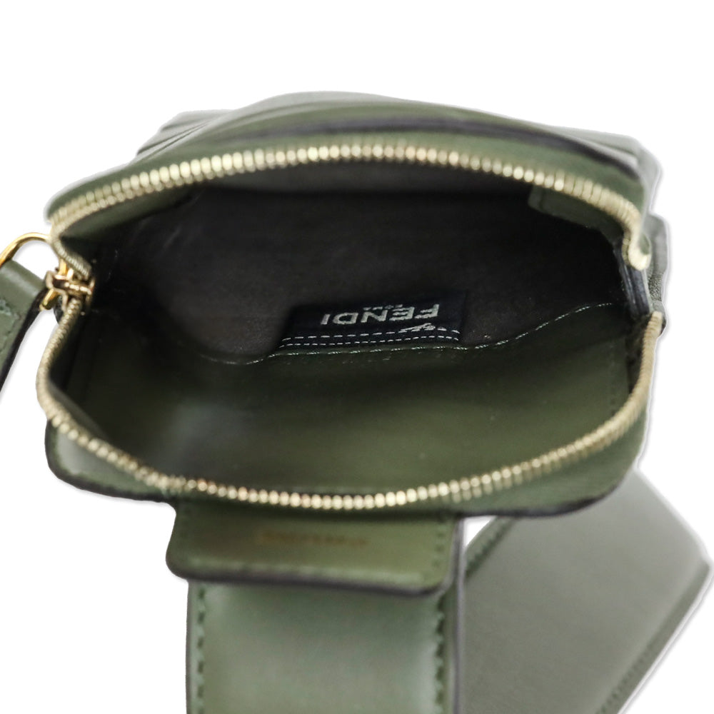 Fendi Olive Green Vitello Grace Matte Cell Pocket Bag