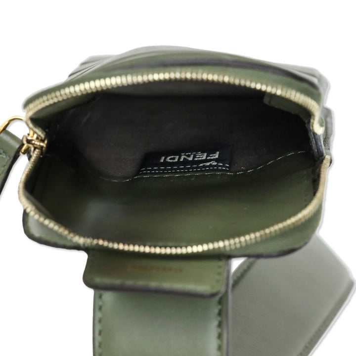 Fendi Olive Green Vitello Grace Matte Cell Pocket Bag