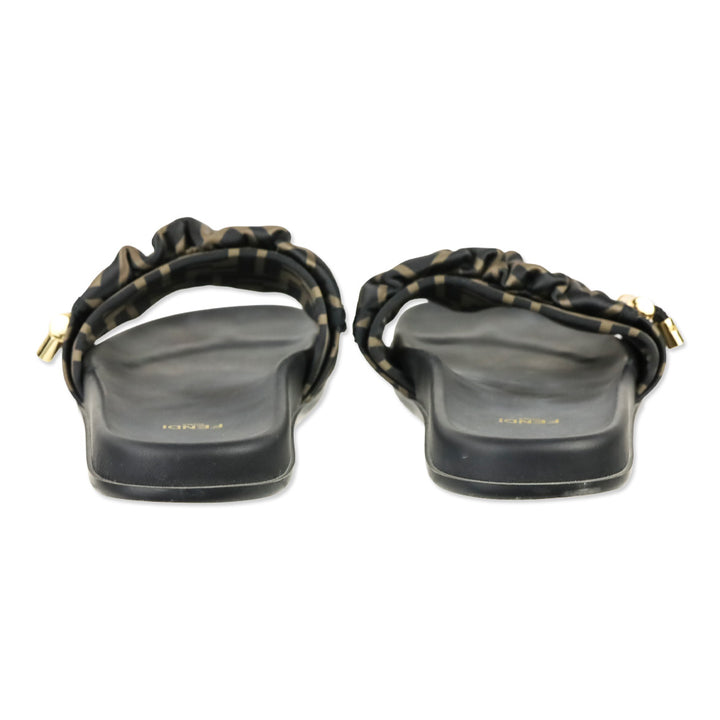 Fendi Tobacco Nero Illusion FF Slide Sandals