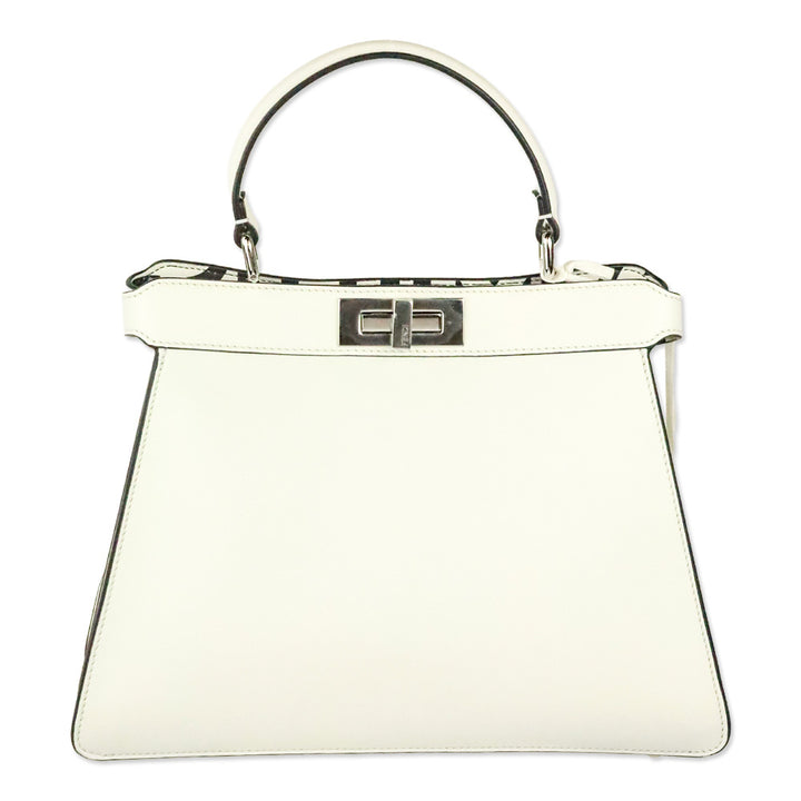 Fendi by Marc Jacobs White Leather Peekaboo ISeeU Medium Bag