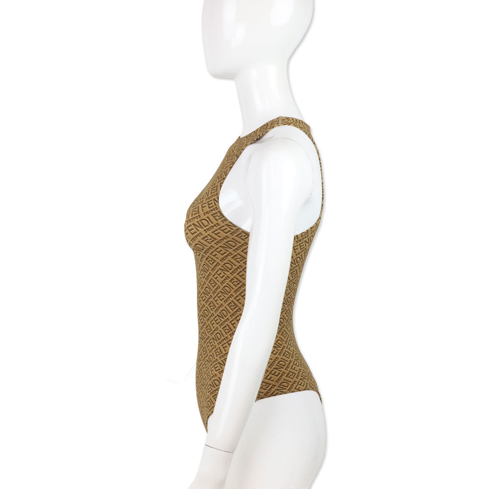 Fendi x Skims Brown Monogram High-Neck Bodysuit