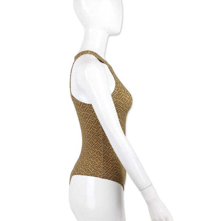 Fendi x Skims Brown Monogram High-Neck Bodysuit