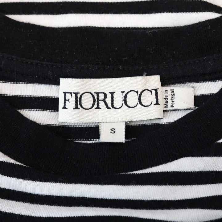 Fiorucci Black/White Striped Logo Print Crew Neck T-Shirt