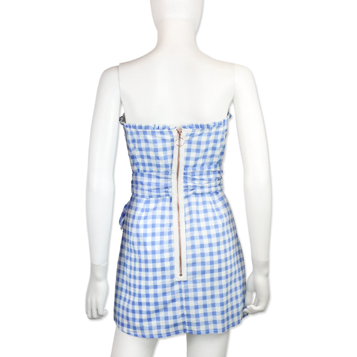For Love & Lemons Blue Gingham Dixie Mini Dress