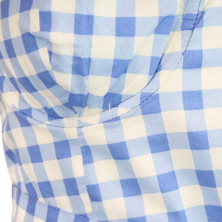 For Love & Lemons Blue Gingham Dixie Mini Dress