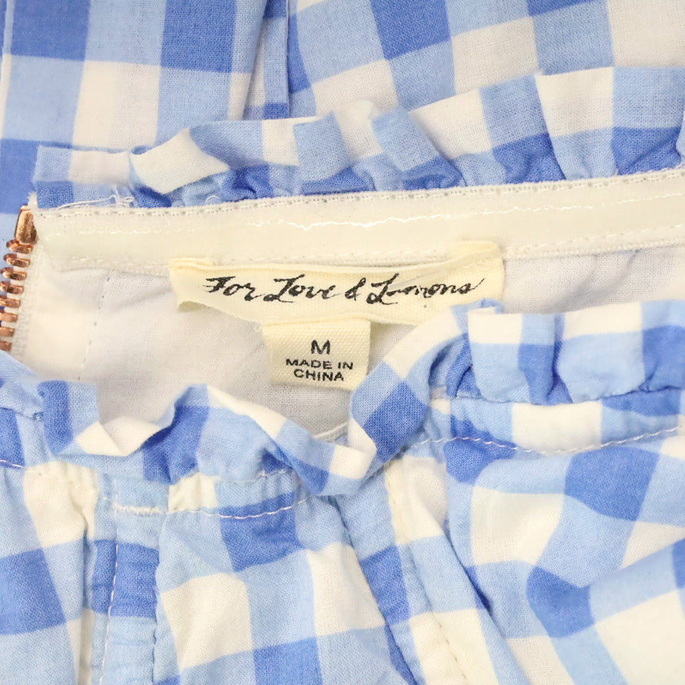 For Love & Lemons Blue Gingham Dixie Mini Dress