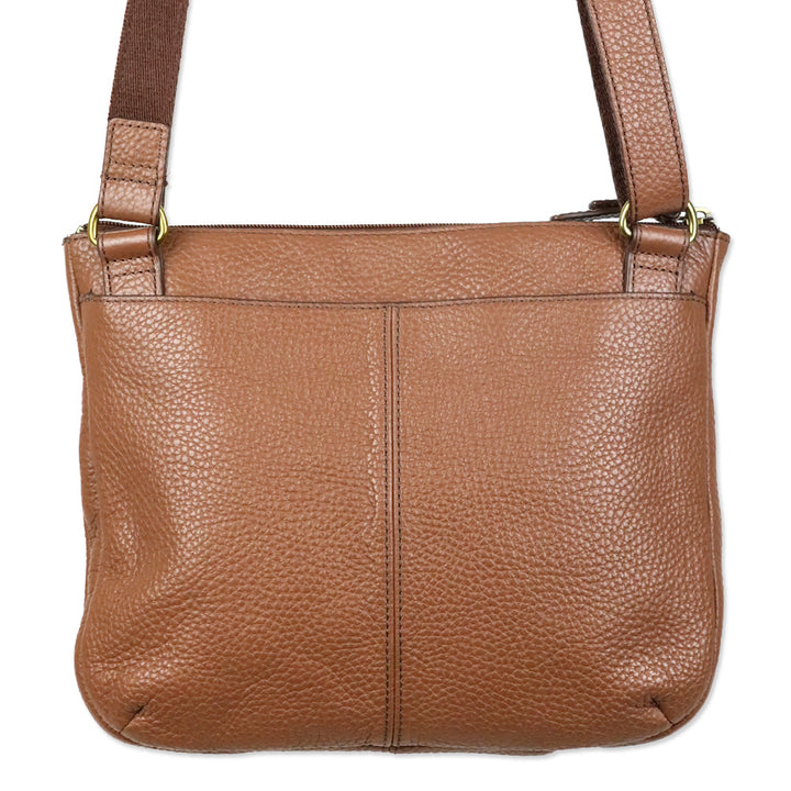 Fossil Tessa Cognac Gold Pebble Leather Crossbody Bag