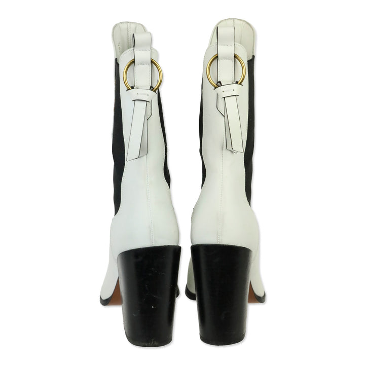 Frame Le Manhattan White Leather Bootie