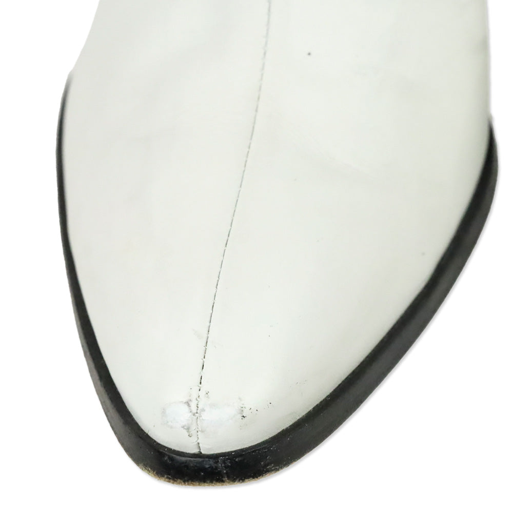 Frame Le Manhattan White Leather Bootie