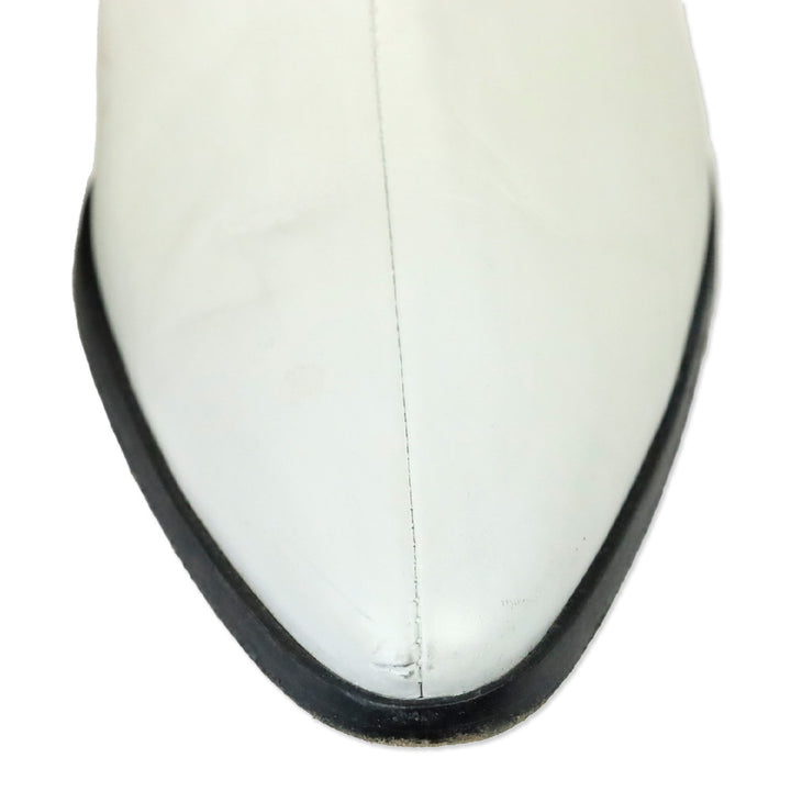 Frame Le Manhattan White Leather Bootie