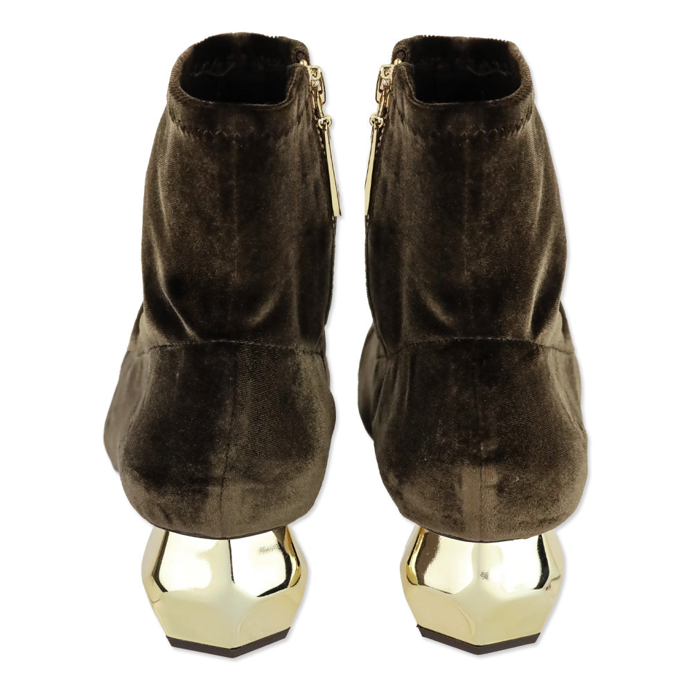Frances Valentine Chocolate Stretch Velvet Marnie Boot
