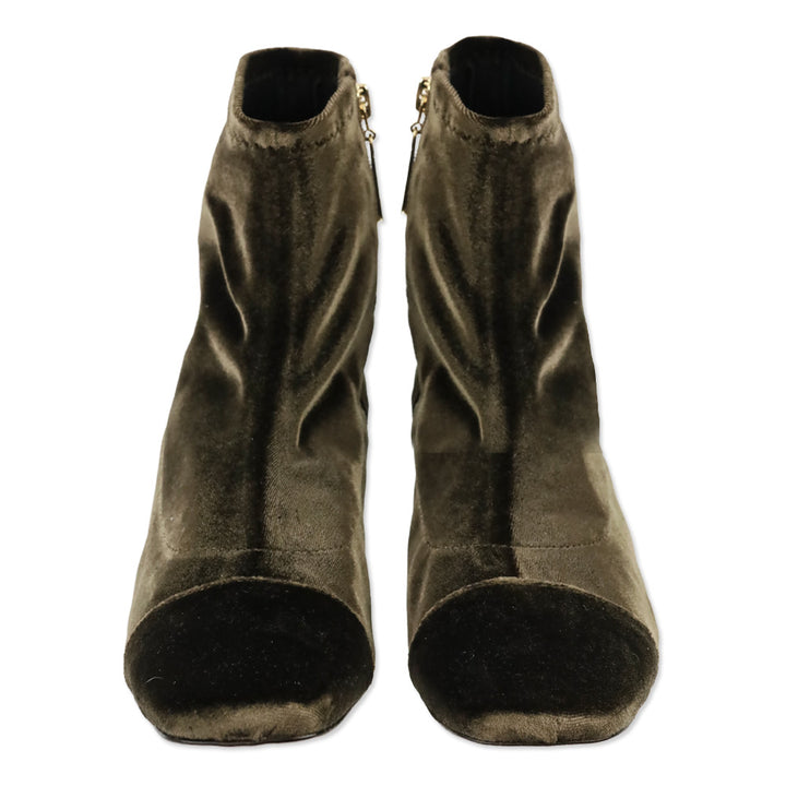 Frances Valentine Chocolate Stretch Velvet Marnie Boot