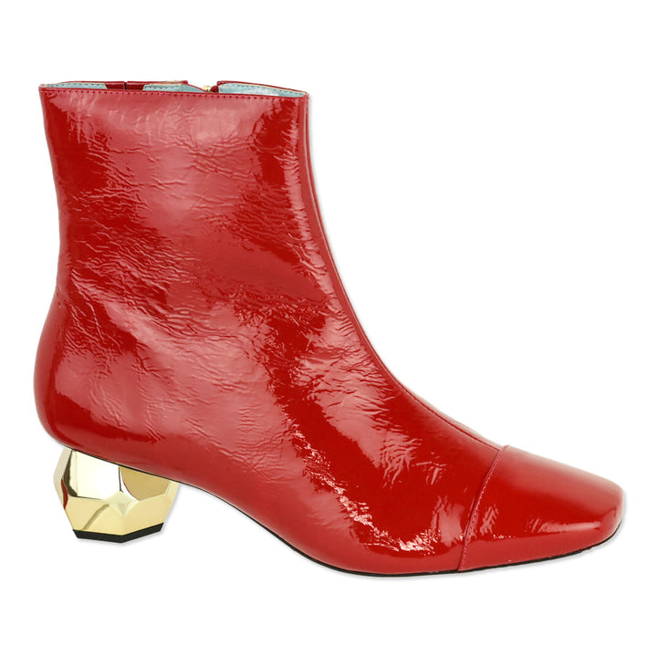 Frances Valentine Cranberry Soft Patent Leather Marnie Boot