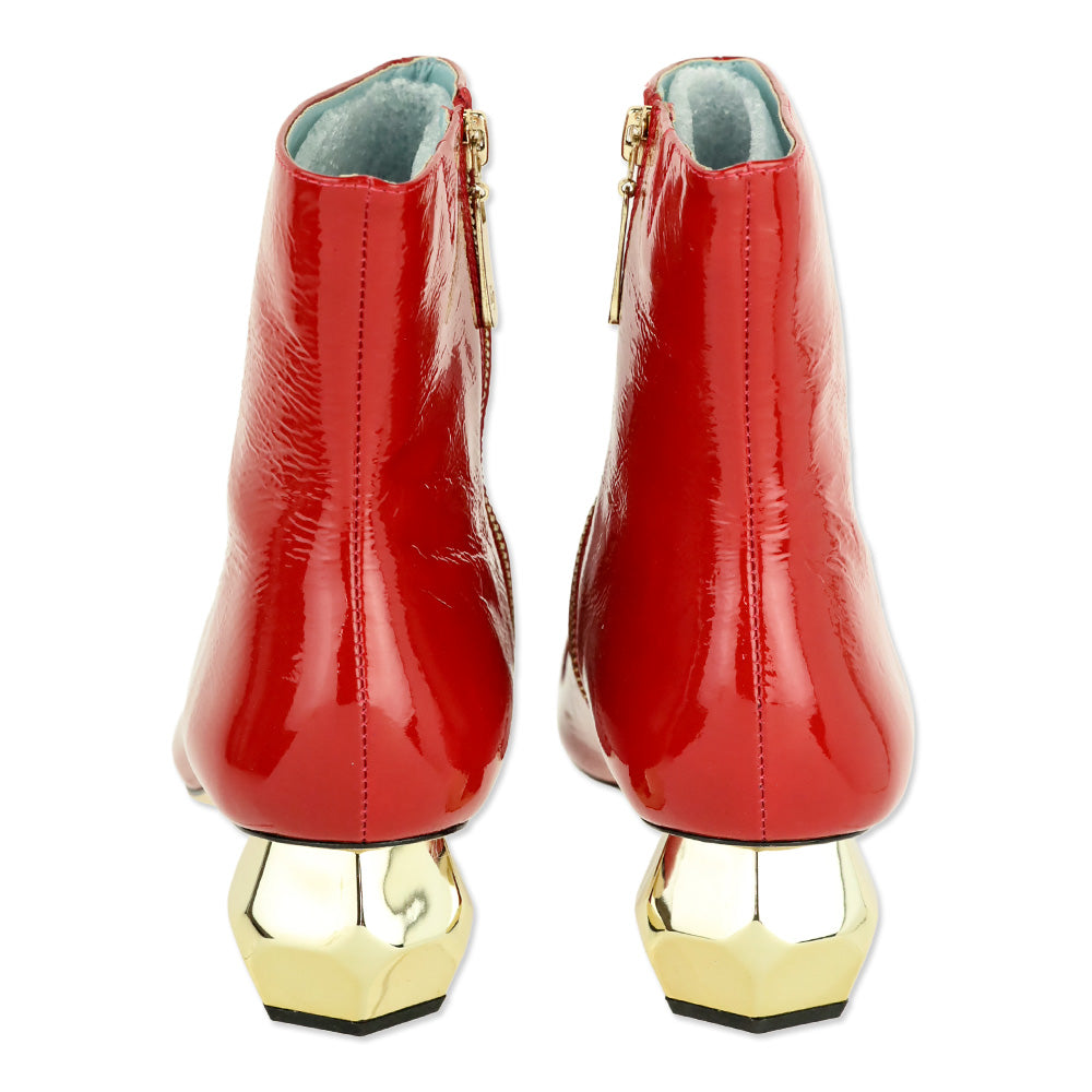 Frances Valentine Cranberry Soft Patent Leather Marnie Boot