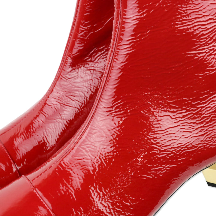Frances Valentine Cranberry Soft Patent Leather Marnie Boot