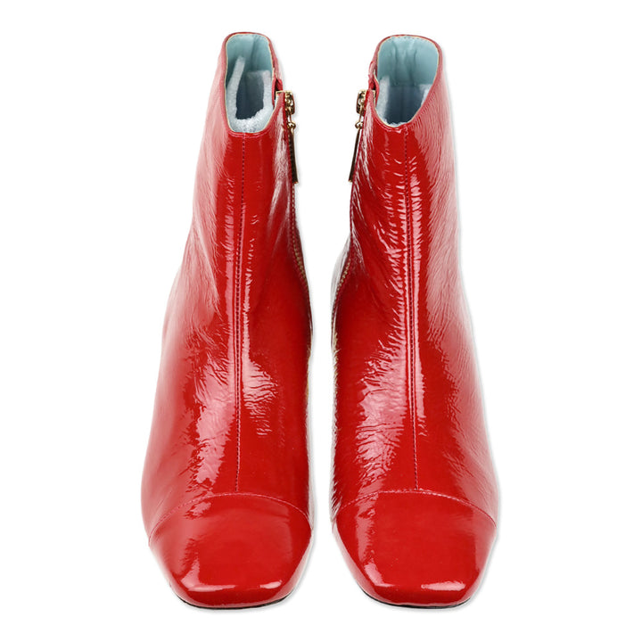 Frances Valentine Cranberry Soft Patent Leather Marnie Boot