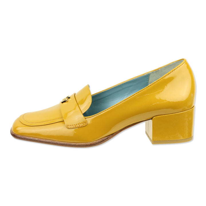 Frances Valentine Mustard Soft Patent Twiggy Loafer Pump