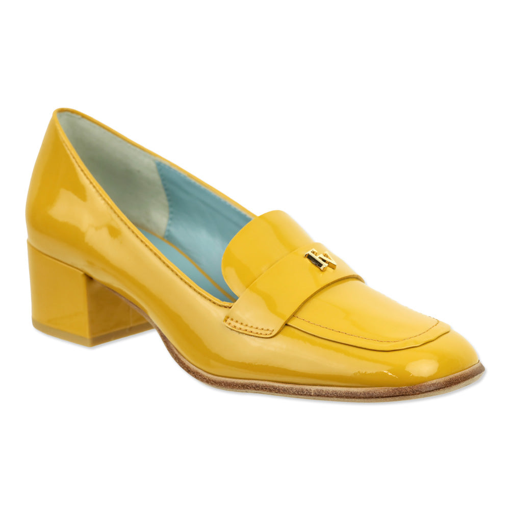 Frances Valentine Mustard Soft Patent Twiggy Loafer Pump