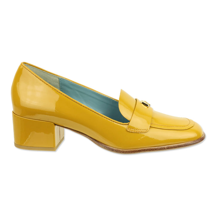 Frances Valentine Mustard Soft Patent Twiggy Loafer Pump