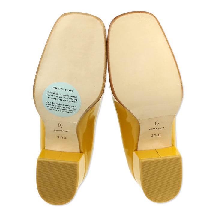 Frances Valentine Mustard Soft Patent Twiggy Loafer Pump