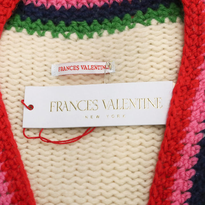 Frances Valentine Oyster/Multi Wool Knit Fair Isle Festival Poncho