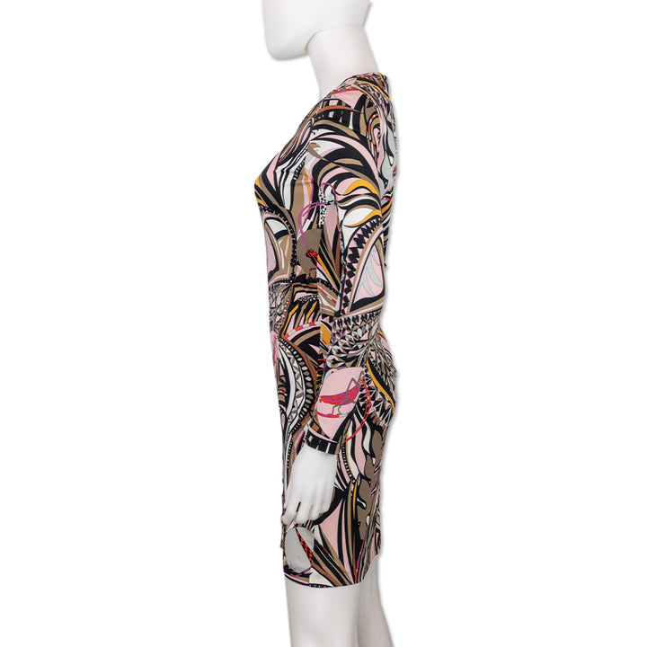 Emilio Pucci Pink Multicolor Print Jersey Dress