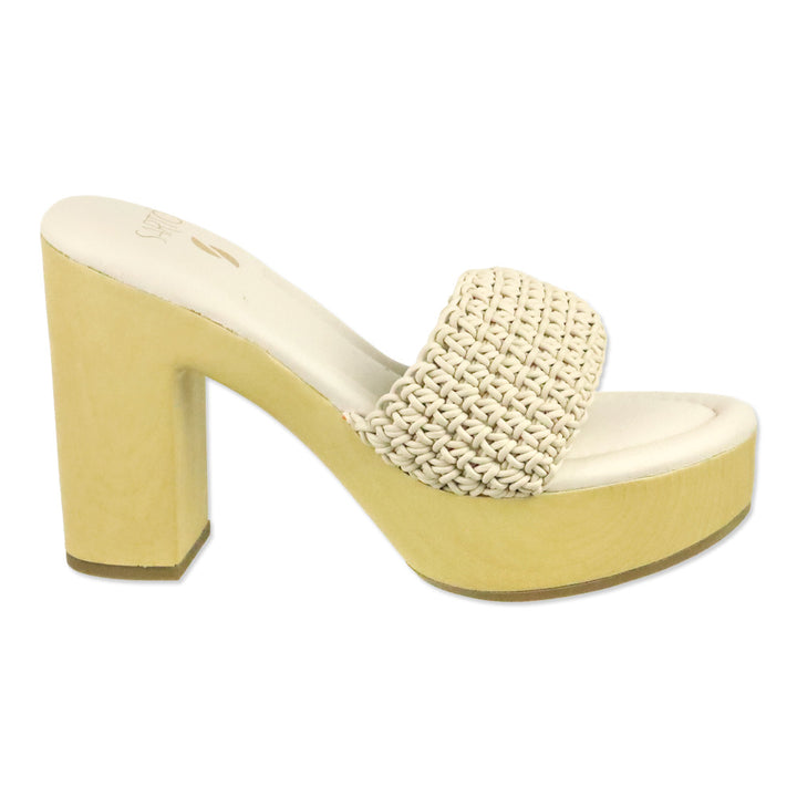 Franco Sarto White Woven Platform Wendy Clogs