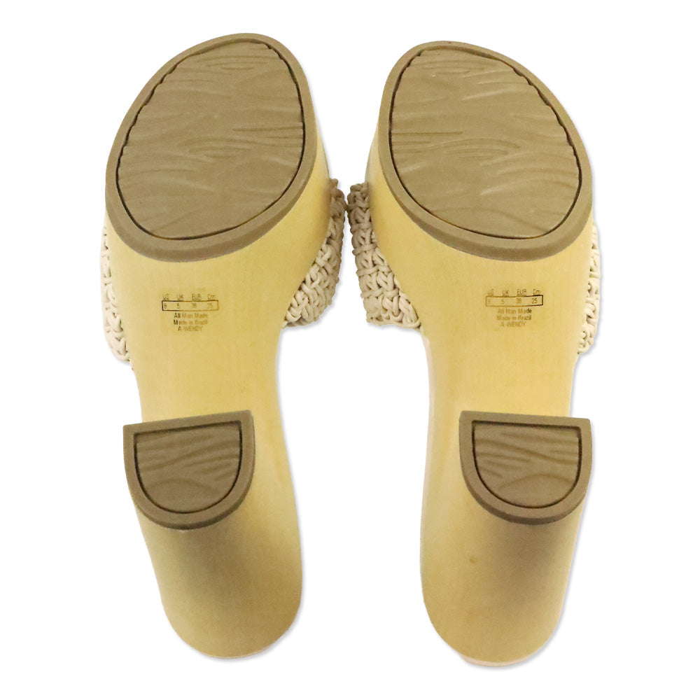 Franco Sarto White Woven Platform Wendy Clogs