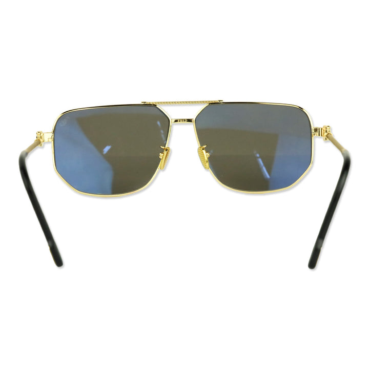 Fred Force 10 Gold Smoked Lens Geometric Aviator Sunglasses