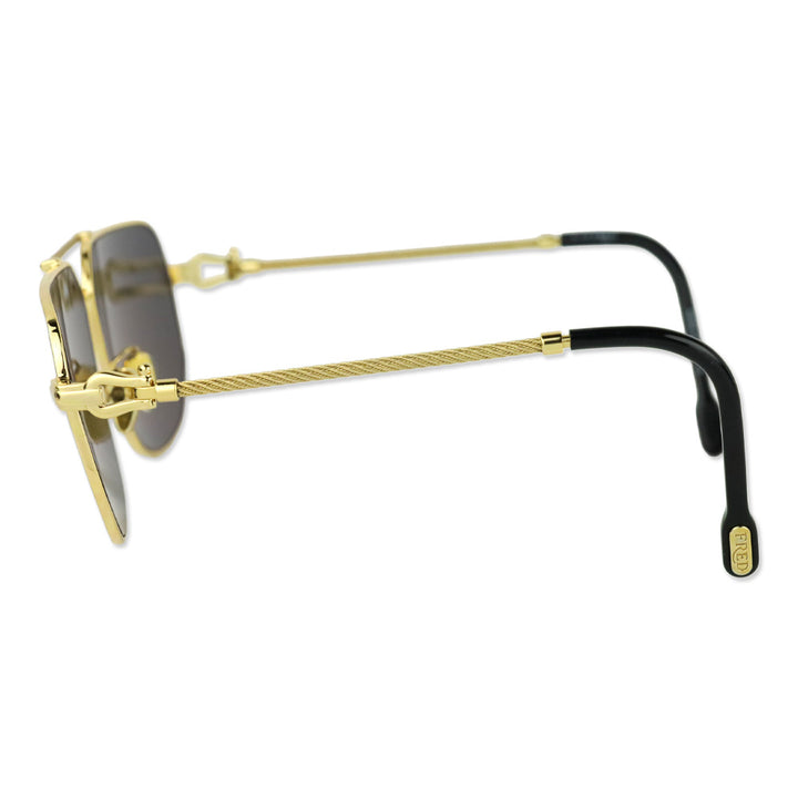 Fred Force 10 Gold Smoked Lens Geometric Aviator Sunglasses