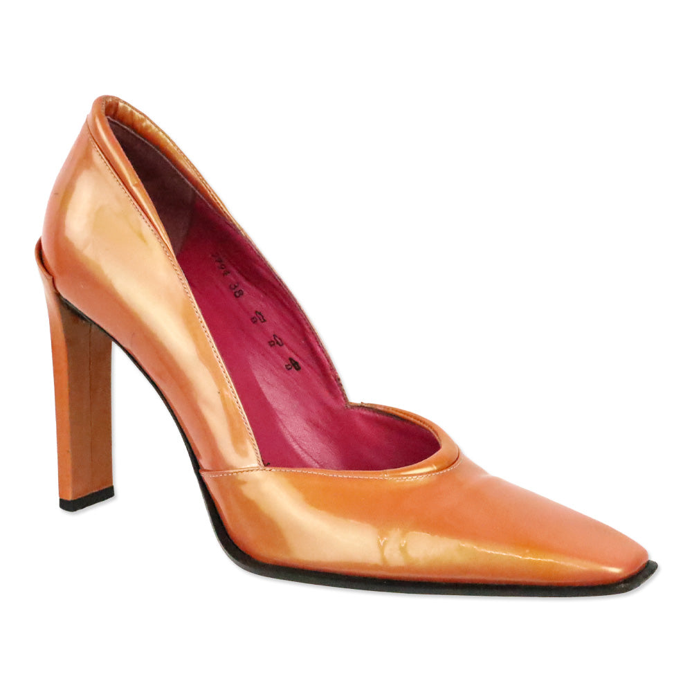 Free Lance Iridescent Orange Patent Leather Pump