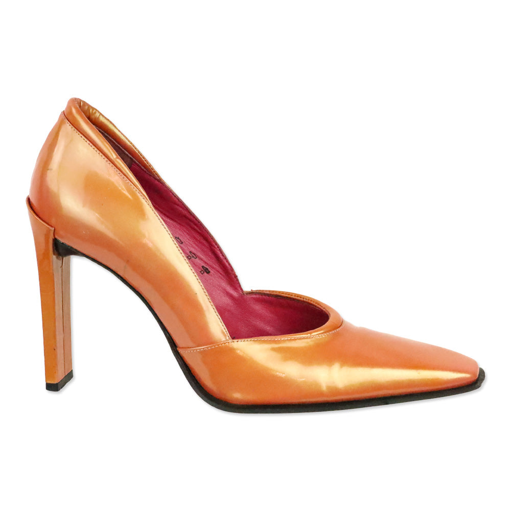 Free Lance Iridescent Orange Patent Leather Pump